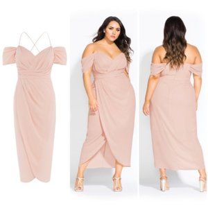 Entwine Dress in Ballet Pink - City Chic